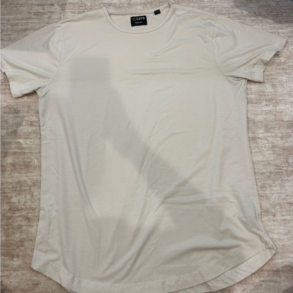 Cuts Clothing Men's Short Sleeve Crew Neck Tee in Cream